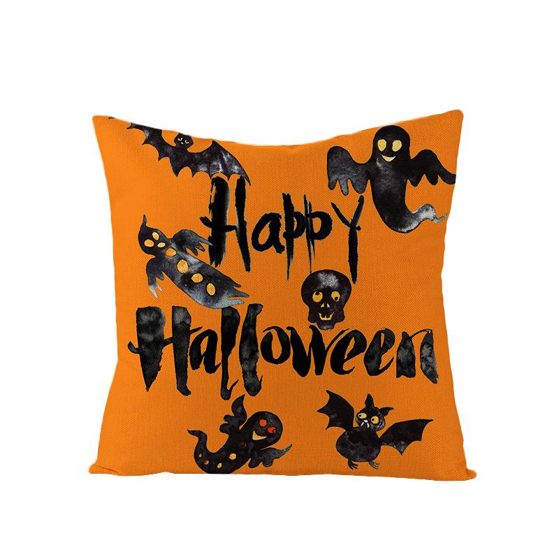 New Home Furnishings Halloween Polyester Pillow Case Home Pumpkin Ghost Fire Cushion Waist Pillow Case