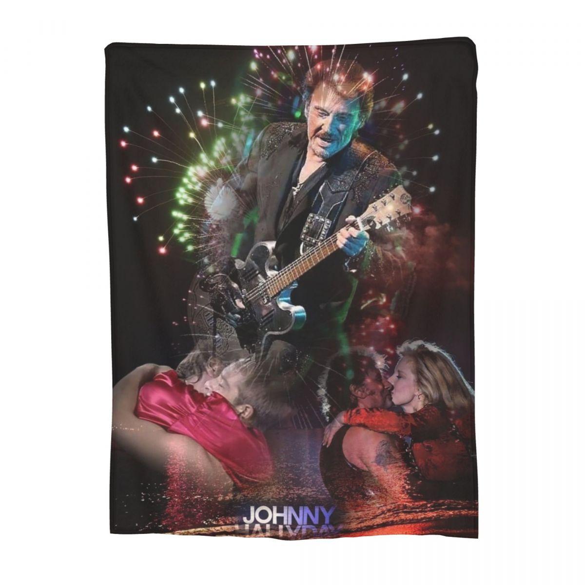 

Rock Star Johnny Hallyday Rock n Roll Blankets Sofa Throw Blanket Throw Blankets for Bedroom Outdoor Throws Bedspread Quilt 80x120cm