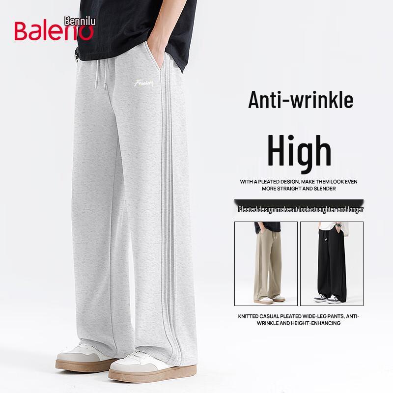 Baleno Men's Heavyweight Pleated Wide-Leg Casual Pants