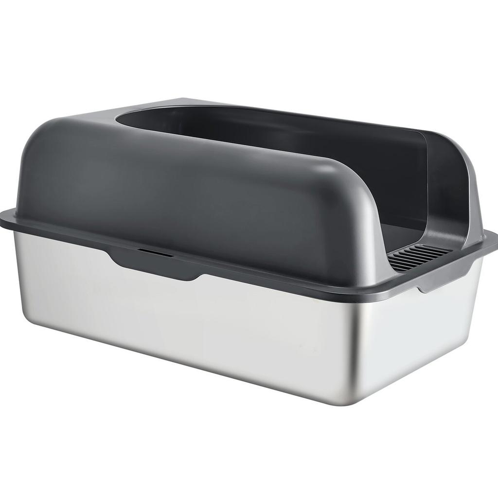 6 in Deep Cat Litter Box Odor-Free Litter Box with Filtering Foot Board