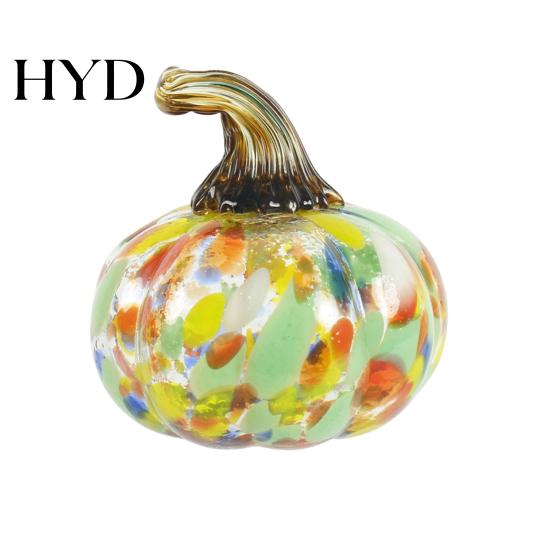 Pumpkin Ornament Mini Hand Blown Glass Ornament, Collectible Thanksgiving Halloween High-quality Faux Crystal Hanging Decoration for Fall, Harvest