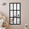 Arched Wall Mirror Stickers Window Decor, Wooden Frame Acrylic Fake Mirror, Minimalist Arch Self-Adhesive Windowpane Sticker for Living Room