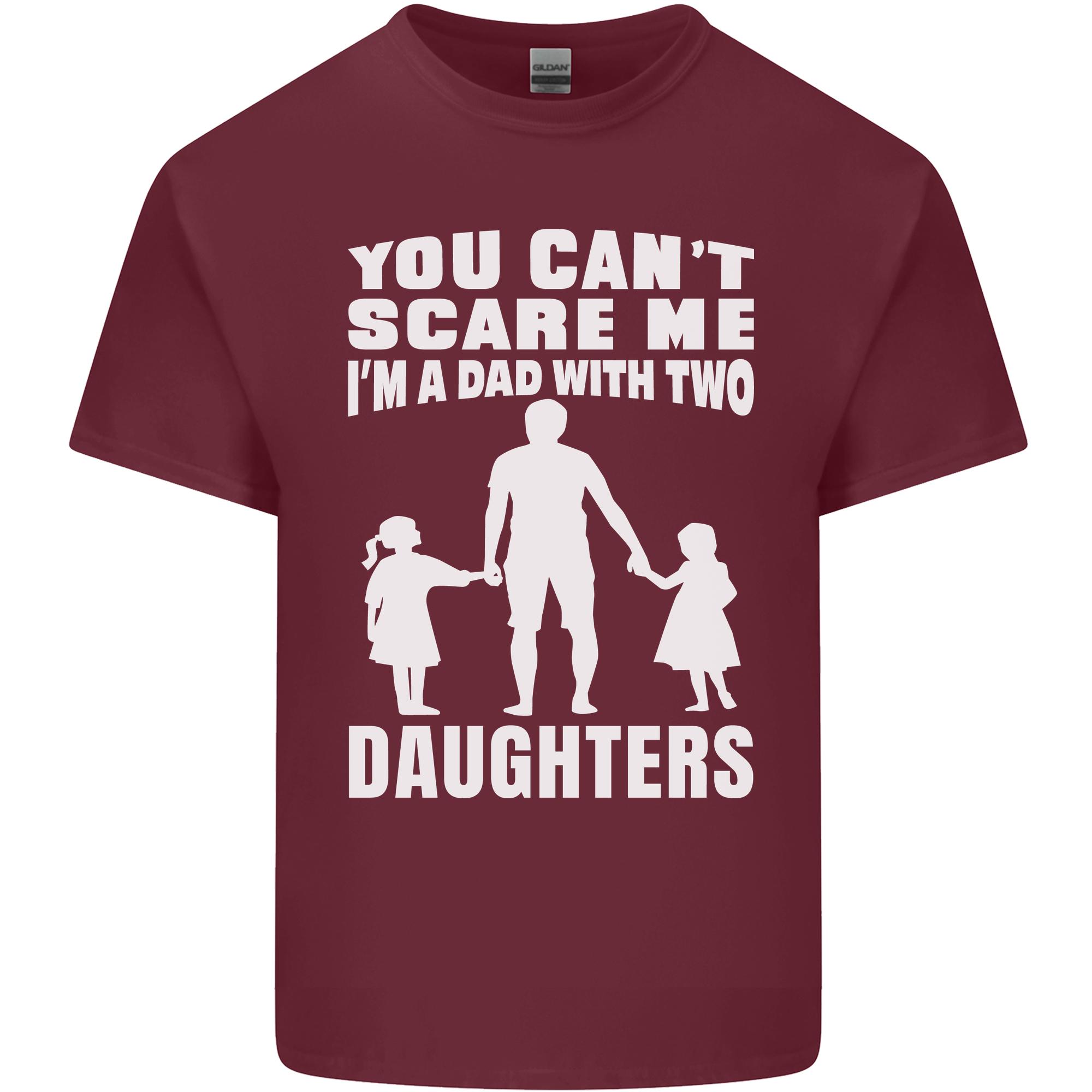 Dad With Two Daughters Funny Fathers Day Unisexs Light Cotton TShirt S