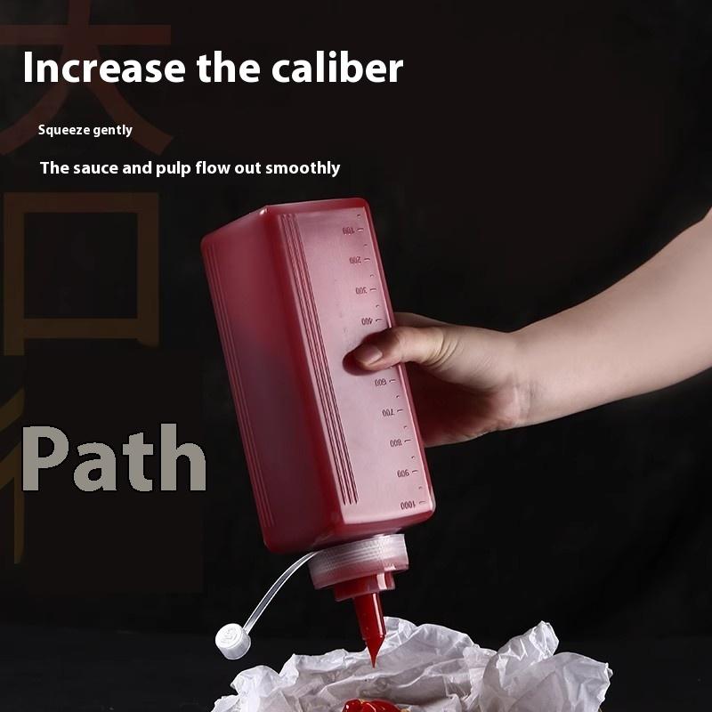 1PC Plastic Squeeze Sauce Bottle Large Caliber Dressing Bottle Seasoning Bottle Kitchen Condiment Dispenser Gadgets