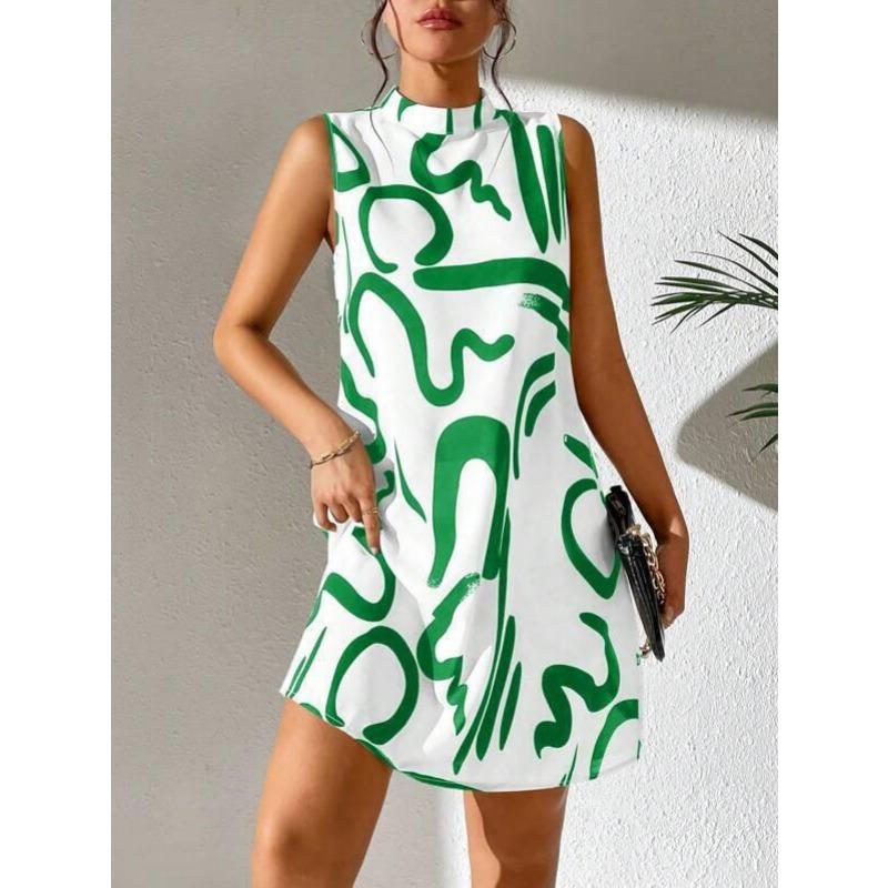 

Модна жіноча сукня без рукавів із круглим вирізом і круглим вирізом із принтом незалежної станції Amazon 2023 року XXL