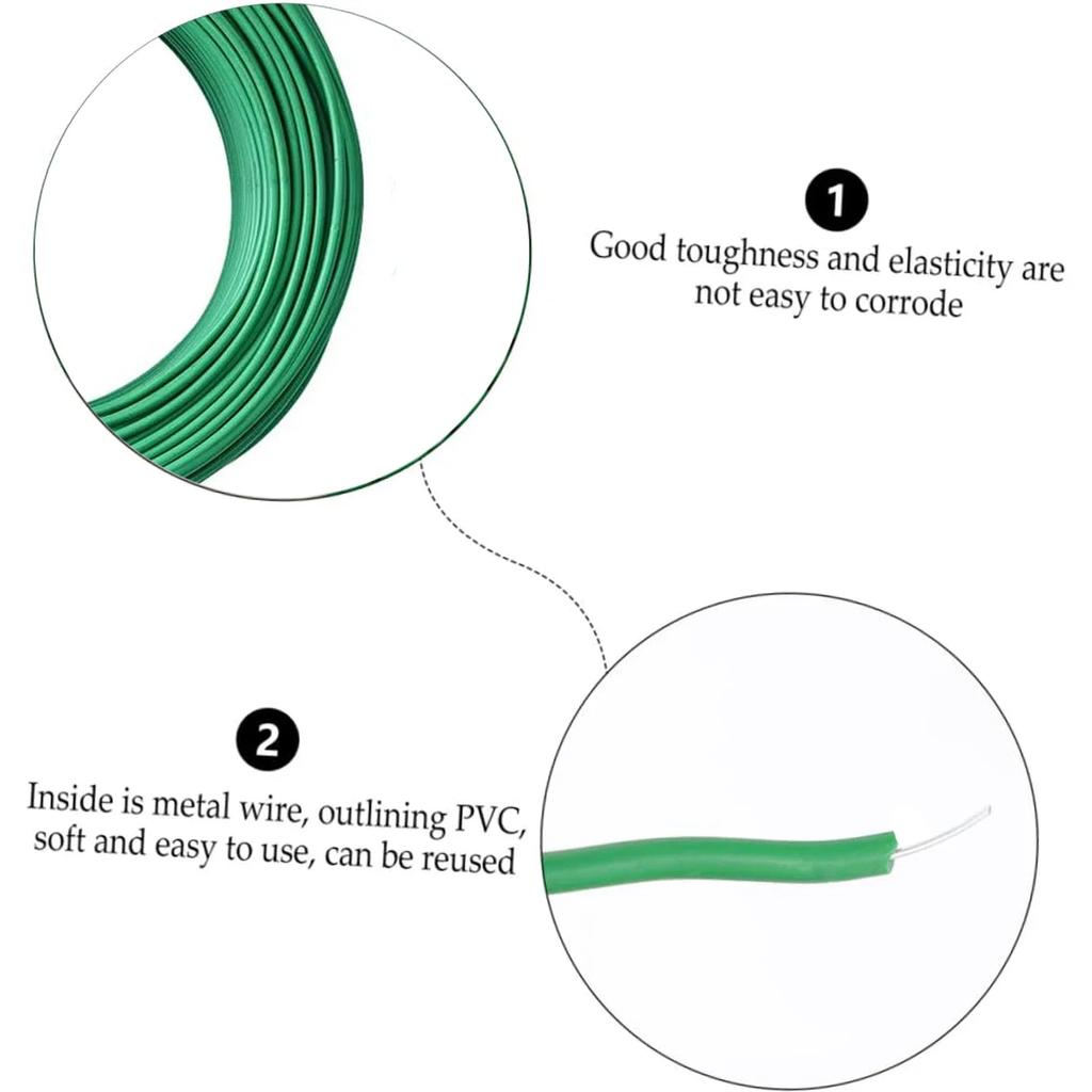 5/8/10m Reusable Plant Support Tie, Steel Wire Rubber Coated, Sturdy Flexible Garden Supplies, for Gardening Flower Stems