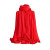 Women Scarf Shawl Solid Color Soft Fabric Scarf Thin Breathable Shawl Versatile Winter Outdoor Accessory