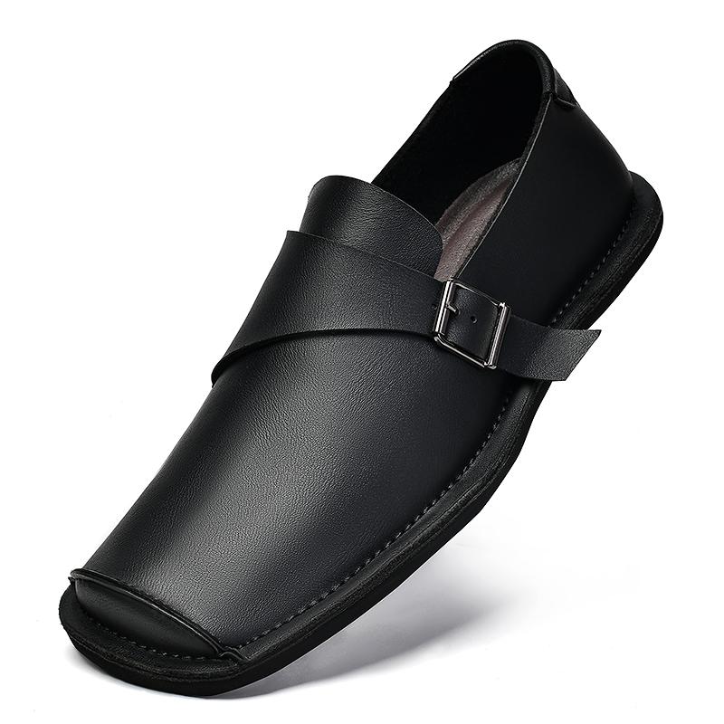 

High Quality Casual Leather Soft Bottom Doudou Shoes Men s New Outdoor Fashion Walking Single Shoes Handmad Designer Flats 47
