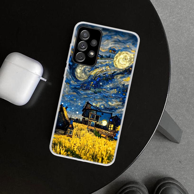Starry Night Van Gogh Art Phone Case Cover for Samsung Galaxy A12 A22 A32 A52 A72 A02S A51 A50S A31 A20S A10S Note 20 Ultra 10 P