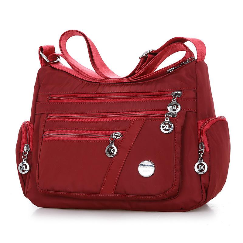 Multi-compartment single shoulder messenger bag women's bag medium and old mother bag light shoulder bag casual large-capacity cloth bag
