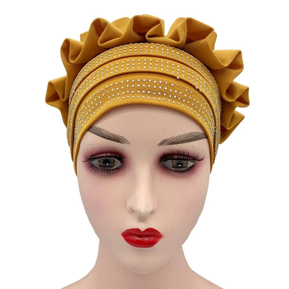 Shiny Diamonds Flower Turban Hat