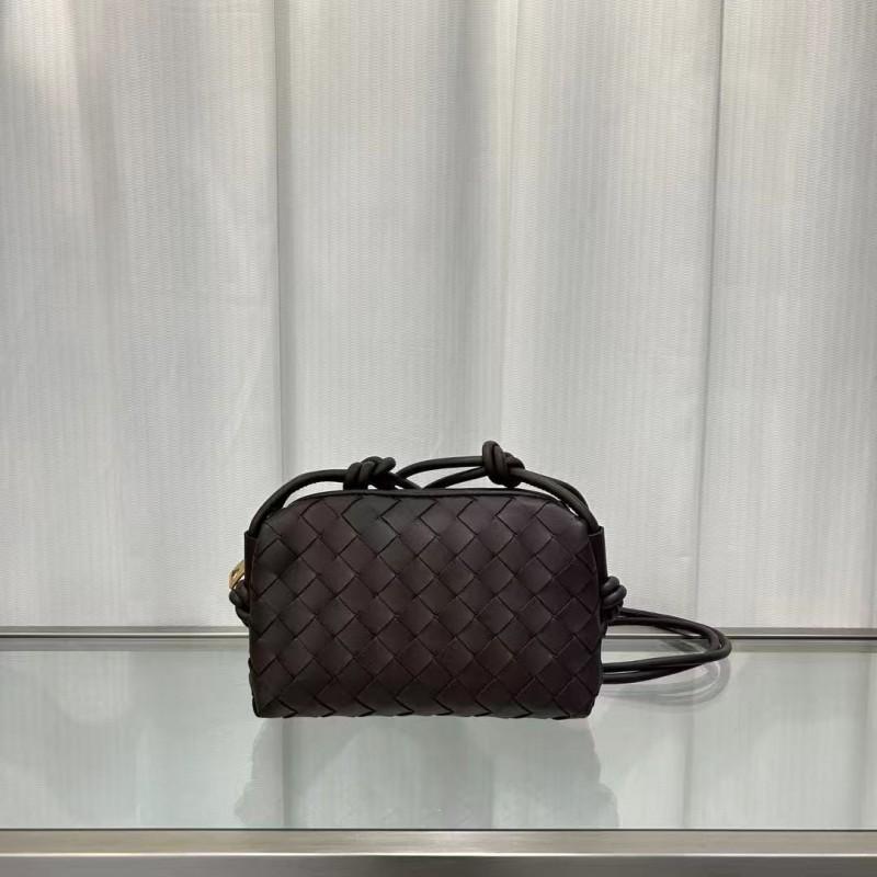 Genuine Leather Mini Square Woven Bag