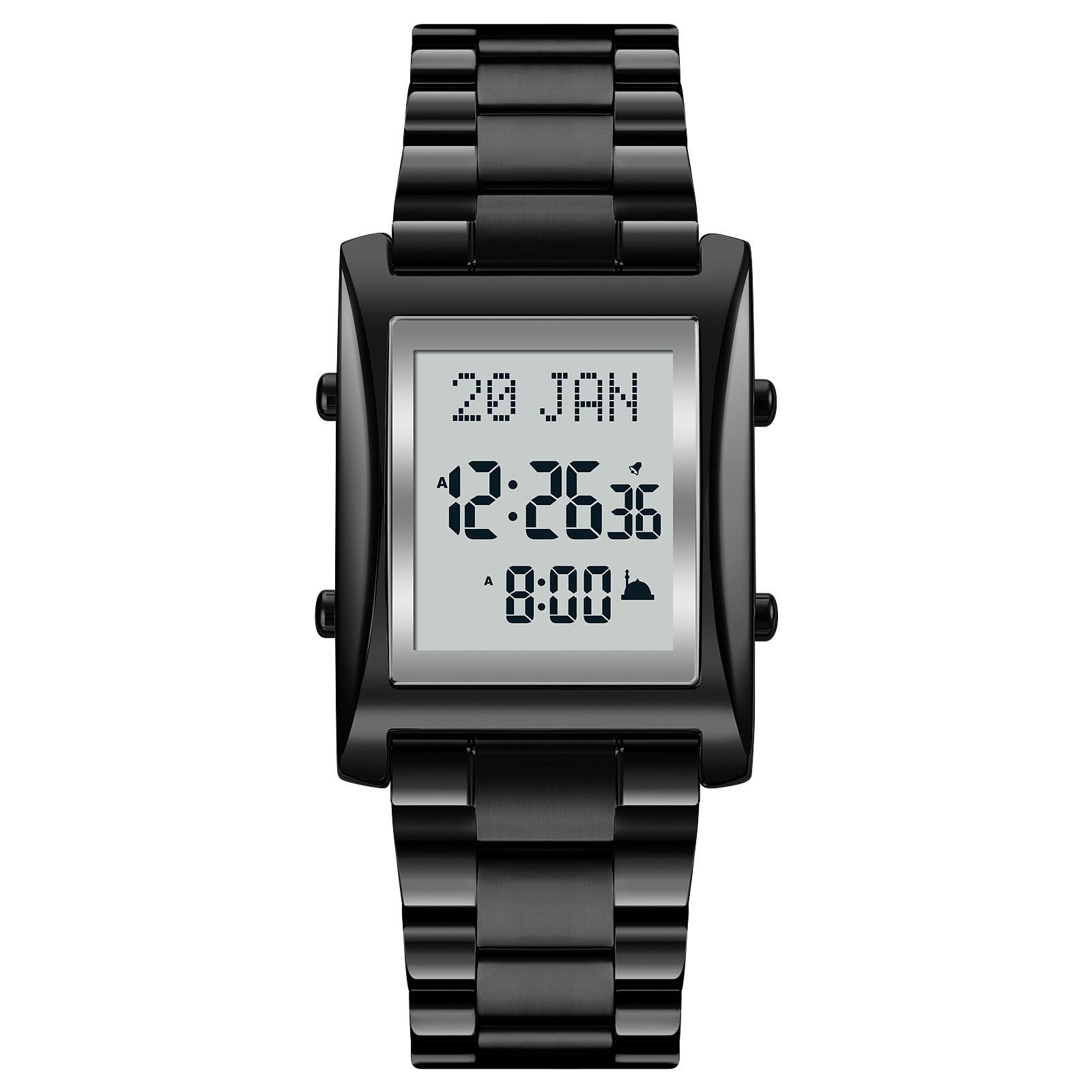 

SKMEI 1815 Мусульманские цифровые часы для молитвы Кибла Компас Календарь Хиджры Коран Закладка Город коричневый