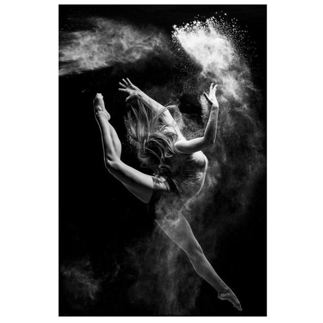 Black and White Ballet Dancer Canvas Painting Elegant Ballerina Pose Print Poster Wall Art Picture Dance Room Home Decor Cuadros