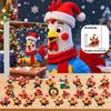 Christmas Countdown Box With Chicken Shaped Acrylic Tree Ornaments For Holiday Decor