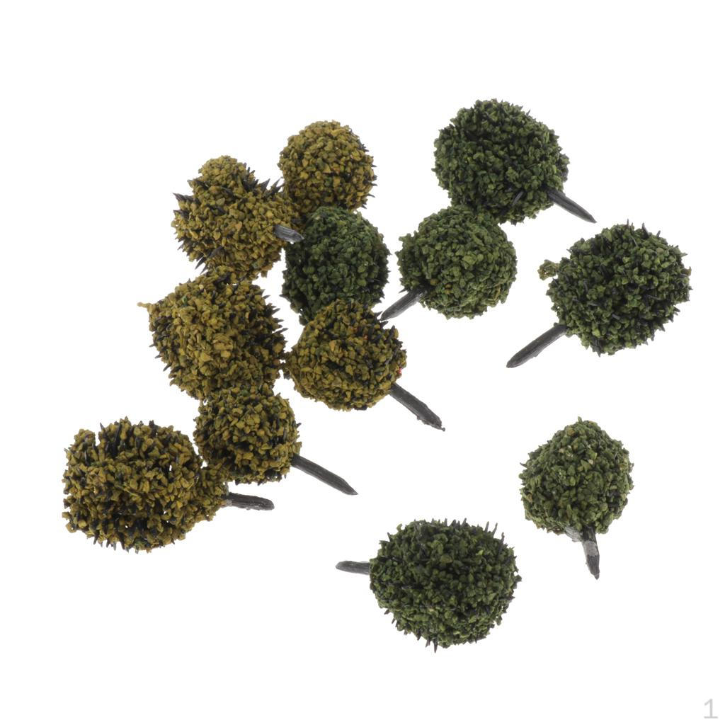 12 Pieces Model Trees Mixed Tree Train Railroad Scenery Architecture for DIY