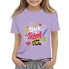 Children's Casual and Fashionable Round-Neck Printed Short-Sleeve Top for Back-to-School