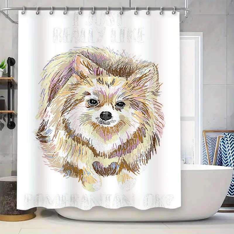 

Beach-Themed Shower Curtain: Rustic Shell Print In Brown White Watercolor Bath Decor For Bathroom 72\X84\ W60H190(CM)-1 Pcs