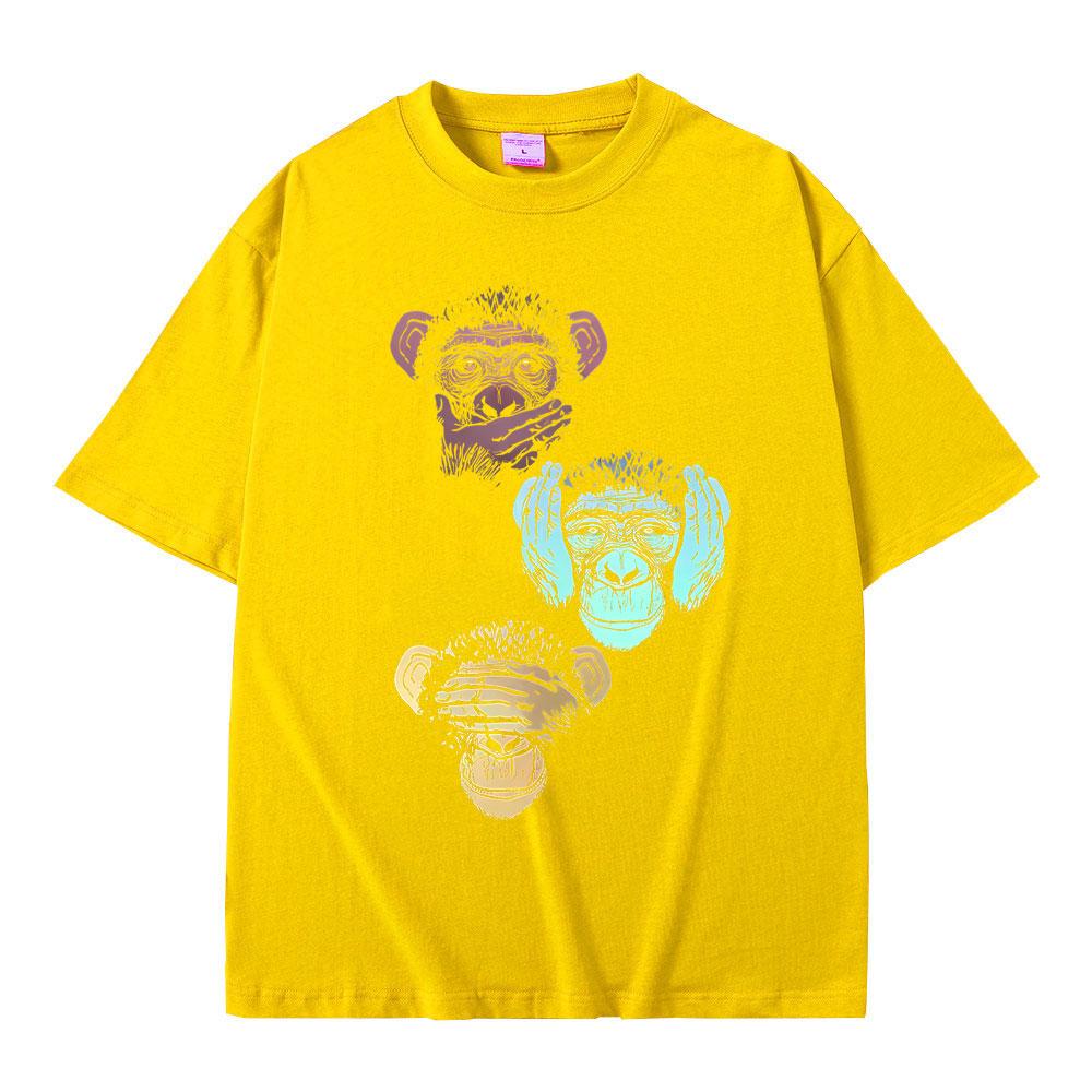Funny Monkey Graphic Tshirts Men Women Casual Vintage Oversized Short Sleeve T Shirt Male Casual 100 Cotton Tshirt Streetwear