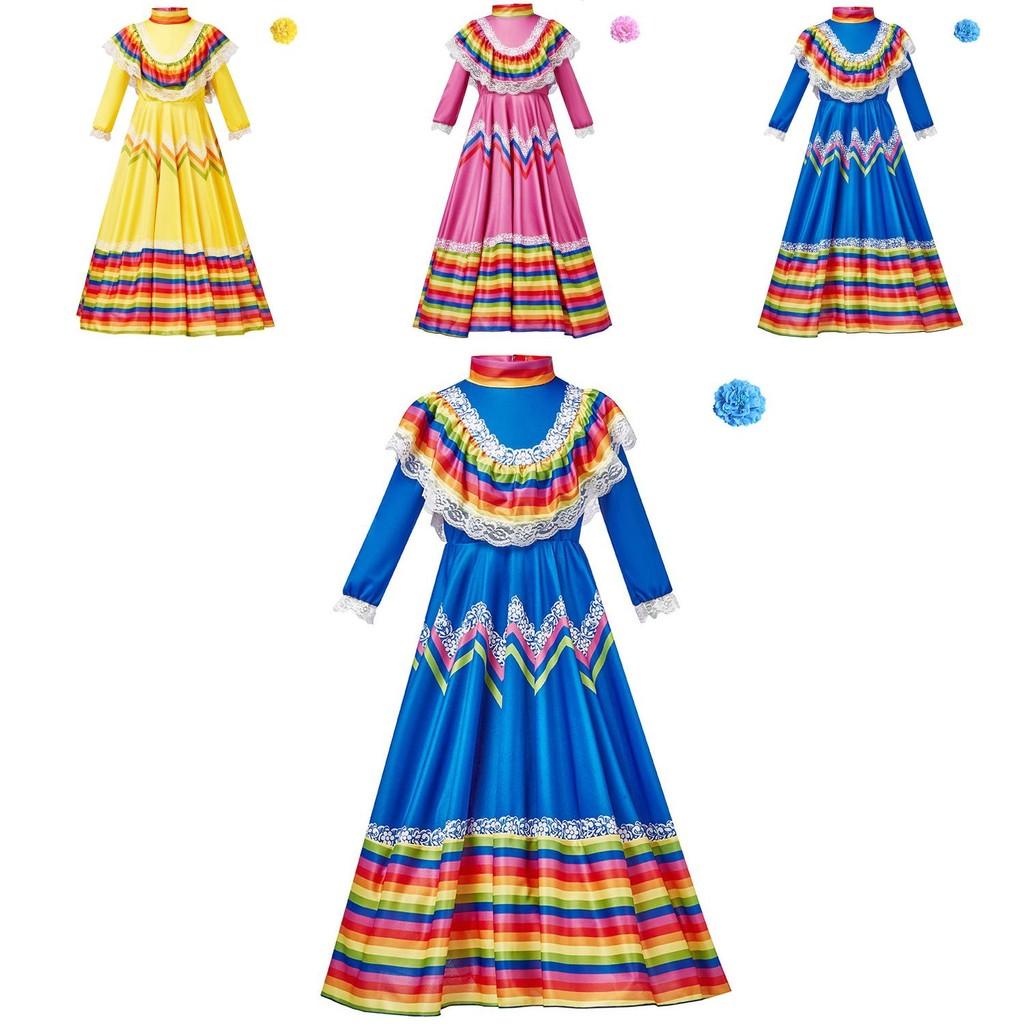 Game Themed Mexicana Dress For Stage Performance And Cultural Events