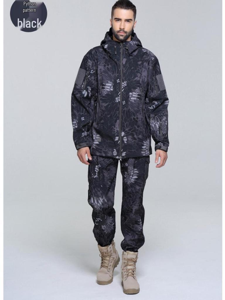 Pánska nepremokavá vetruodolná softshellová bunda TAD Sharkskin s maskovacou fleecovou podšívkou