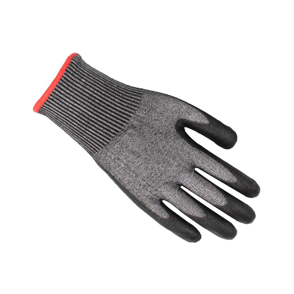 SIZAsafety Anti-cut Black HPPE PU Palm Coated EN388 E Class ANSI A5 Knife Resistance Cut Resistant Work Gloves