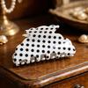Women Hair Clip Black White Dot Print Acrylic Back Head Hair Claw Anti-slip Teeth Lightweight Colorfast Strong Grip Large Shark Clip