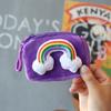 Bag Plush Keychain Rainbow Plush Purse Cartoon Coin Purses Plush Zipper Wallets Plush Card Bag