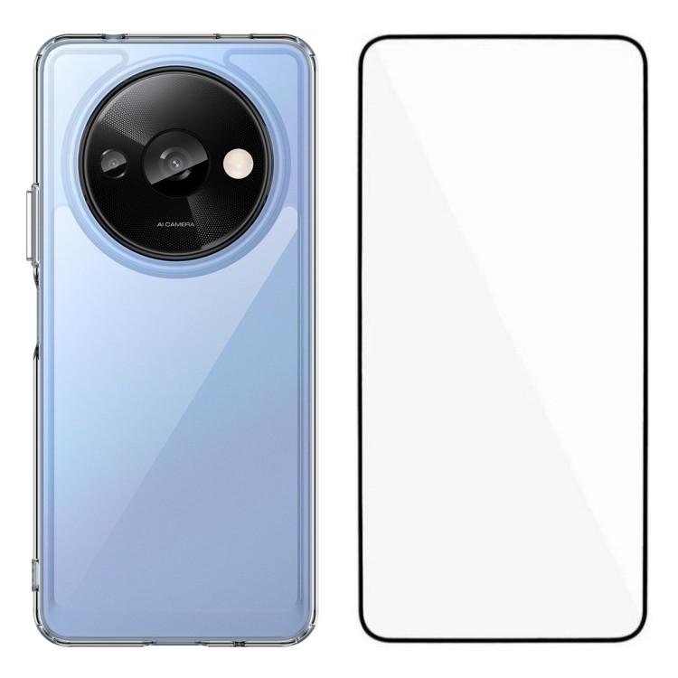 

WANLONFENG MF Series for Xiaomi Poco C61 4G/Redmi A3 4G Case TPU+Acrylic Clear Phone Cover with Tempered Glass Film Style A