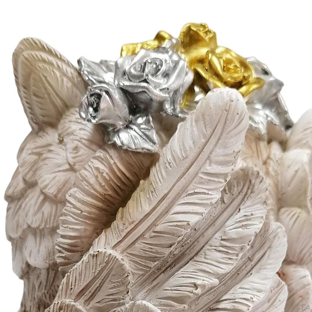 Resin Garden Owl Statue Landscape,Animal Figurine Miniature Sculpture 14cm for Tabletop Patio