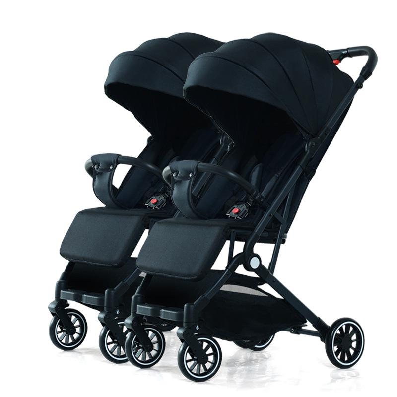 Lekki Wózek Bliźniaczy: Składane, Opcja siedzenia i leżenia dla dzieci