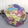 1pc My Melody & Little Twin Stars Festival Gift Umbrella - Automatic Opening/Closing, Portable 3-Fold Design, 8-Rib Iron Frame Outdoor Umbrella for Fa