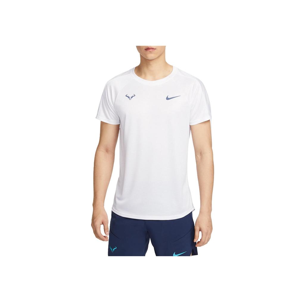Nike Rafa Challenger Comfortable Fashion Casual Versatile Tennis Shirt Men tops White Finn-Blue DV2888-101