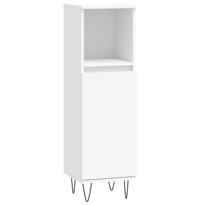 VidaXL Armoire de salle de bain blanc 30x30x100 cm bois d'ingénierie 831556