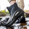 Neue Herren Casual Wasserdichte Regenstiefel Herren Outdoor Slip-on Anglerschuhe Koch Arbeitsstiefeletten Rutschfest Warm Wasserschuhe