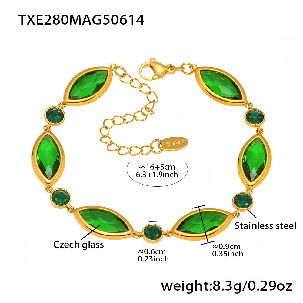 6 barev fazetované české skleněné náhrdelníky náramky visací náušnice na řetízku z nerezové oceli náramek náušnice pro ženy