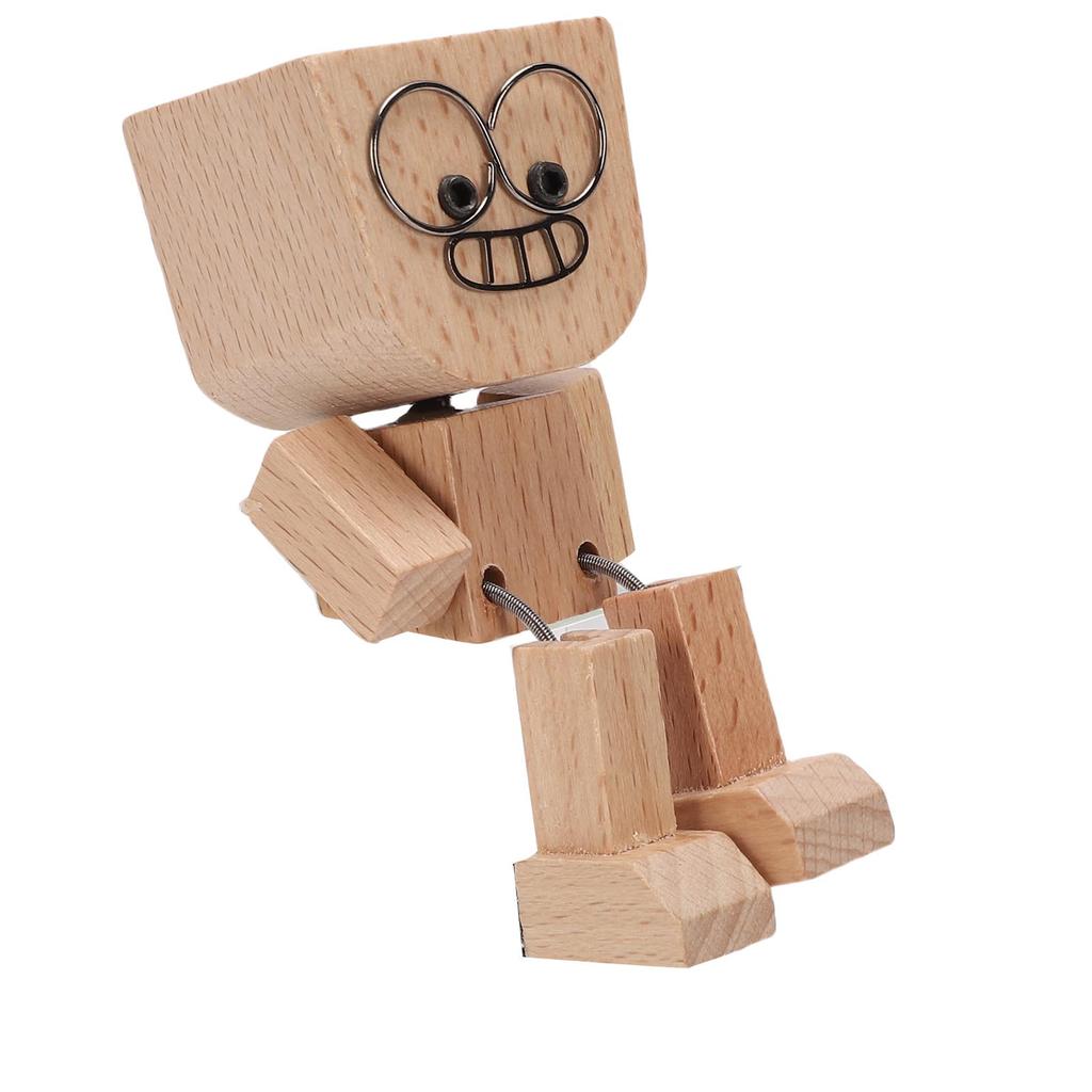 Schüttelnder Holzmann Magnetisch Lustige Ausdrücke Auto Armaturenbrett Schüttelnde Holzpuppe Figur für Schreibtisch Regal