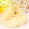 Yellow Bubble Skirt Dog Clothes Puppy Mesh Bow Cute Dress Small Dogs Clothing Cat Spring Summer Thin Fashion Girl Pet Products