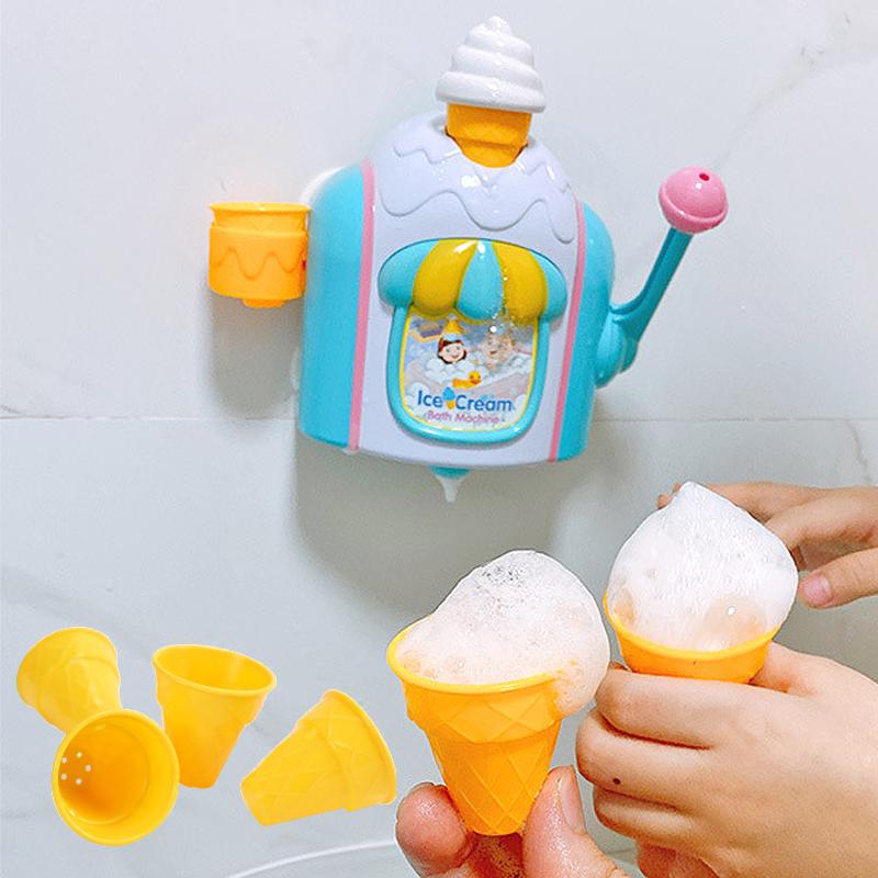 Kinder Schaumblasenmaschine - Auto Badespielzeug Mit Starker Saugkraft Kleinkind Eiscremebereiter Für Sensorisches Spiel Zarte Utensilien