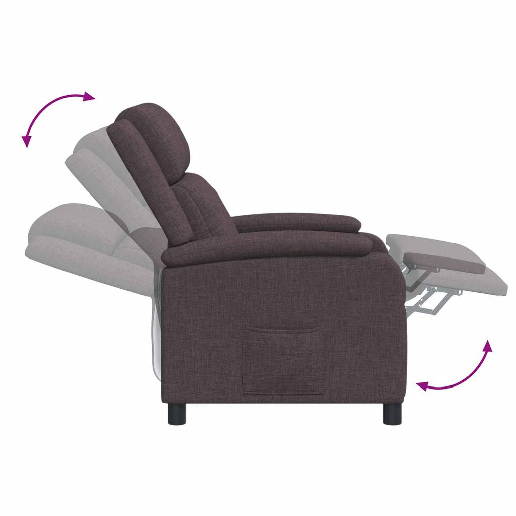 Recliner Dark Brown Fabric