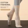 Șosete de bumbac pentru femei, cu tub mediu, pentru yoga, antiderapante, respirabile - Șosete absorbante de transpirație pentru sport, alergare și pilates.