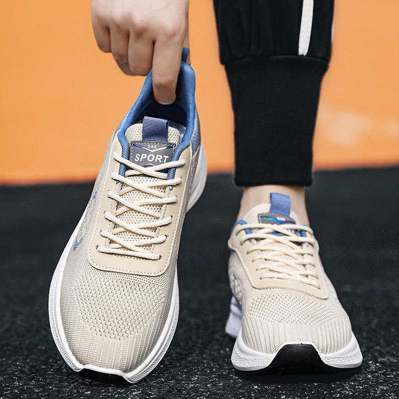 Men's Running Shoes Mesh Breathable Sports Casual Footwear Anti-skid Damping Trainers Shoes Outdoor Walking Sneakers