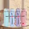 1PC Red Heart Center Cross Faith 750ml Color Plastic Sports Water Bottle Leakproof Flip Straw Lid Suitable for Sports Office Home Use