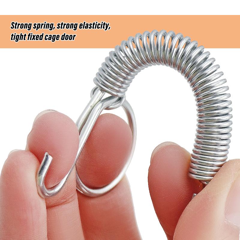 Gancio a Molla per Porta Gabbia 7,5 cm Accessori Metallici per Gabbie Ganci Robusta Molla di Fissaggio a Tensione per Gabbie per Conigli/Uccelli/Hamster a Filo 5/10 Pezzi