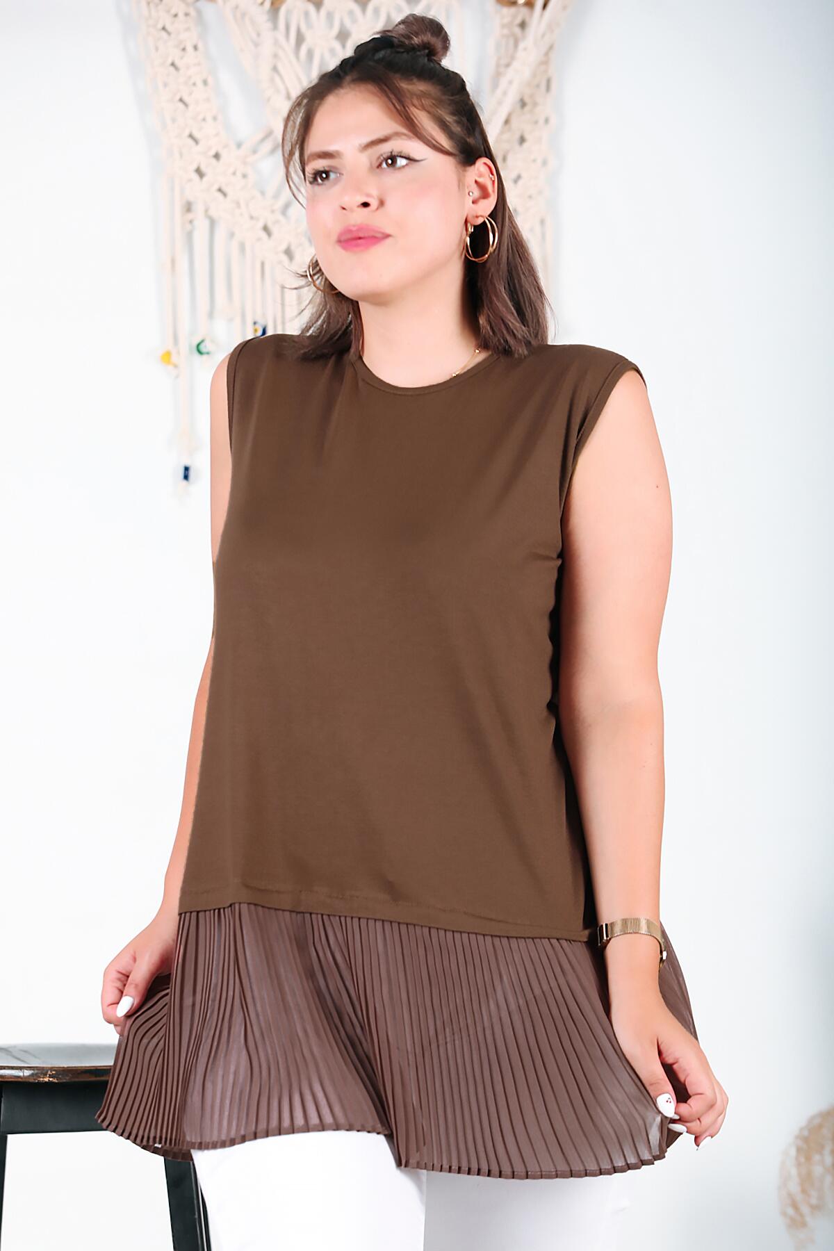 

Плиссированная туника с юбкой больших размеров STANDART коричневый