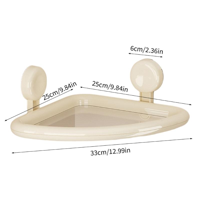 Triangle Shower Rack With Drain Holes Bathroom Wall Mounted Sturdy PET Materials Bath Organizers