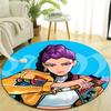 1pc KPop Demon Hunters RUMI1 Design Printed Area Round Carpet for Bedroom Living Room Home Decor Rugs Mat Non Slip Mat Rug for Bedside