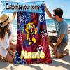 Personalisierter Strandtuch mit individuellem Namen, FC Barcelona Druck, für Reise, Camping, Strandparty, Heimdekoration, Geburtstagsgeschenk für Familie & Freunde