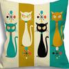 Kitten Gift Pillowcase Cute Pet Printed Linen Pillow Cushion Cover Bedside Living Room