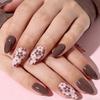 24-Piece Glossy Almond Nail Tips with Versatile Floral Design for Spring/Summer